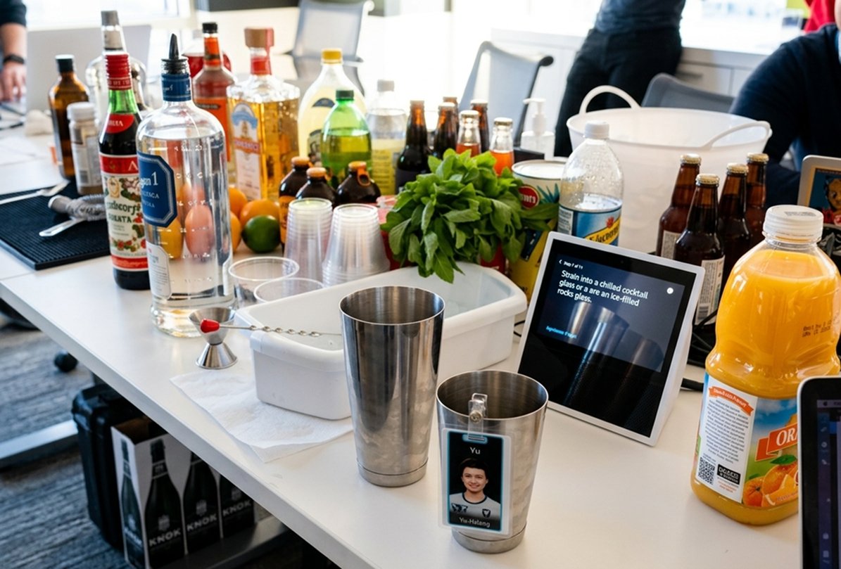 Cocktail testing session setup at Amazon Santa Clara