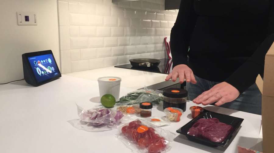 Real kitchen session with Echo Show on counter