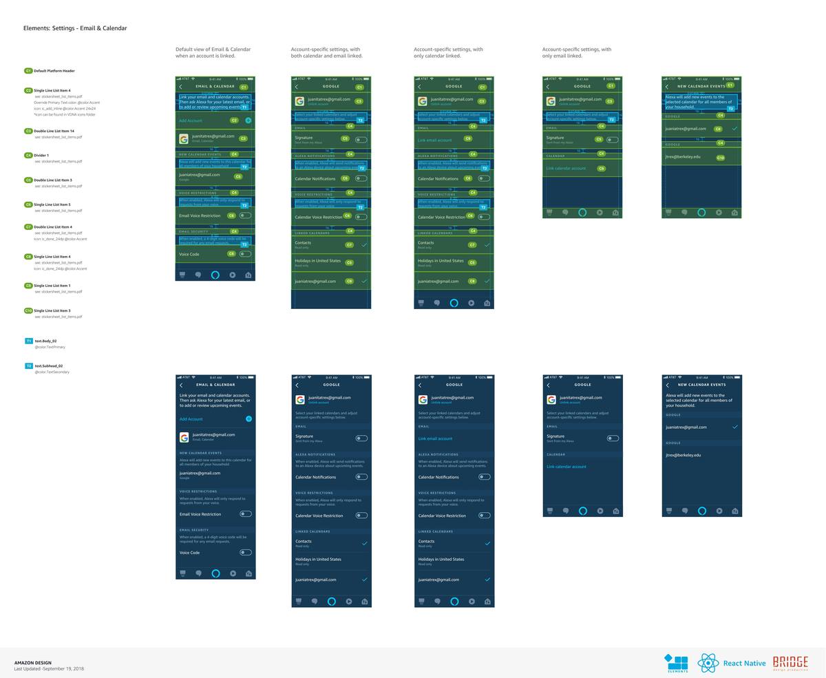 Redlines — email and calendar settings