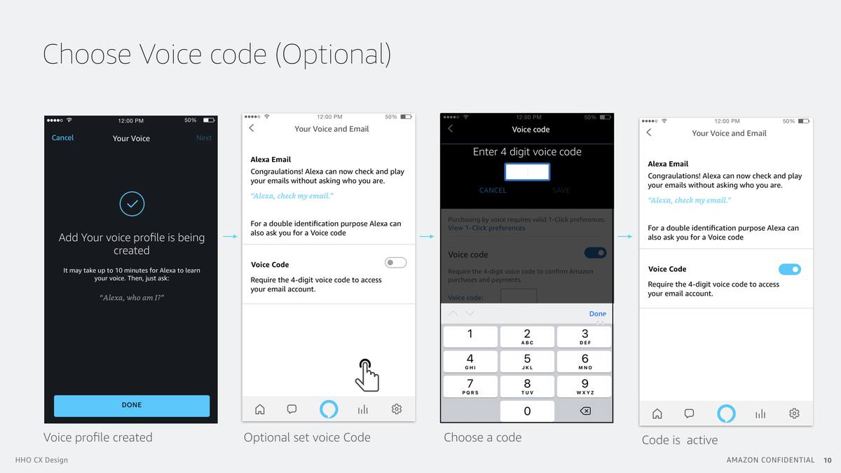 Voice code setup flow