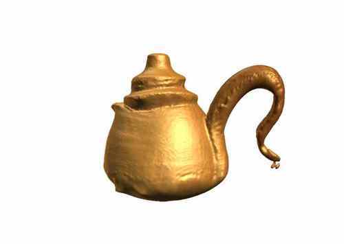 Gold teapot 3D mesh result