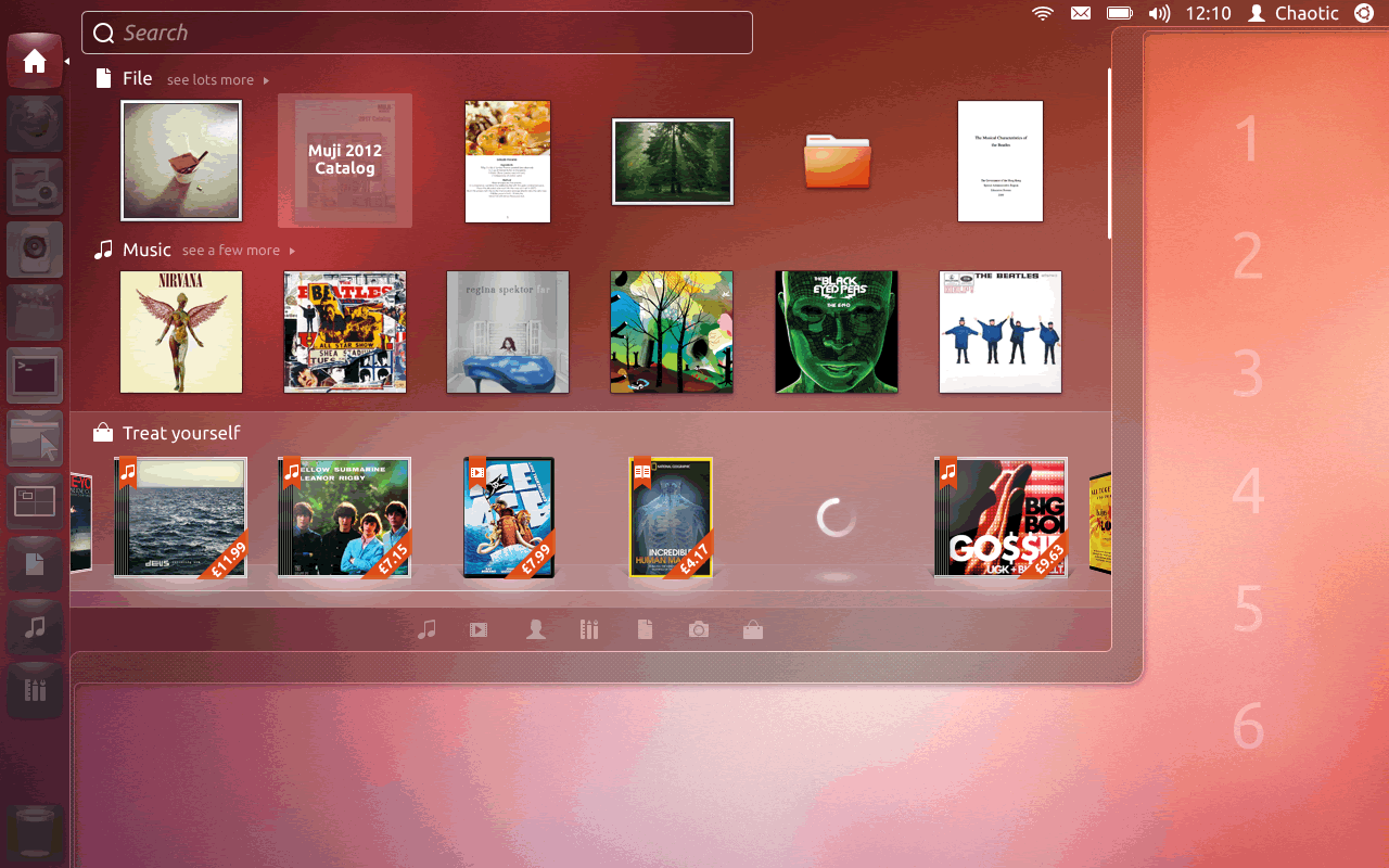 Ubuntu Dash home — Treat yourself commerce section with priced content