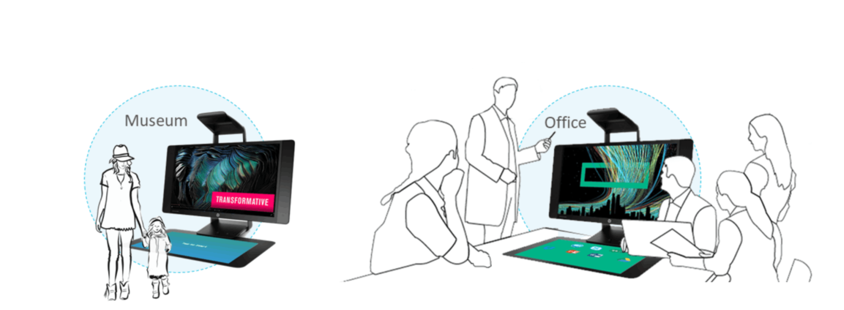 Branding and adaptability — museum and office contexts