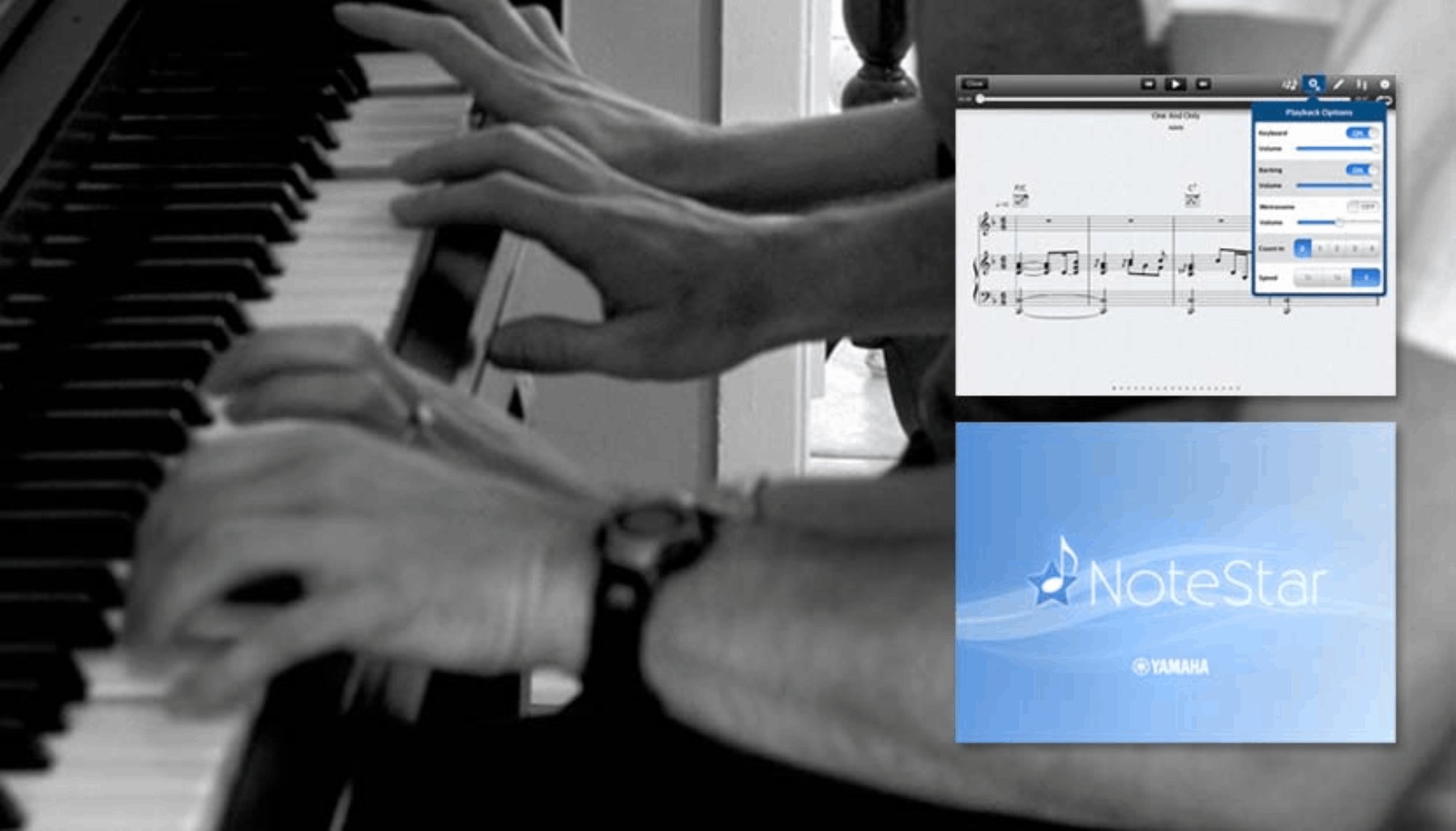 NoteStar app — hi-fi prototype with popular music content